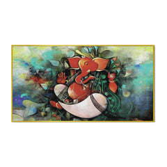 Ganesha Indian Devotional Canvas Painting