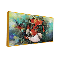 Ganesha Indian Devotional Canvas Painting