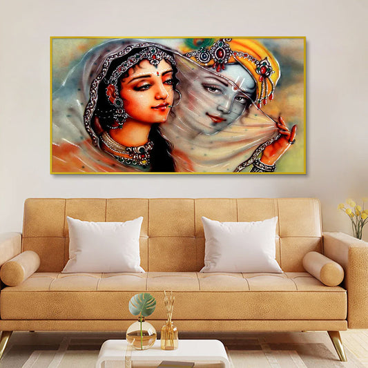 Spiritual Krishna Mirabai Eternal Love Canvas  Wall Painting