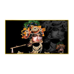 Krishna with Flute Beautiful Spiritual Canvas Wall Painting