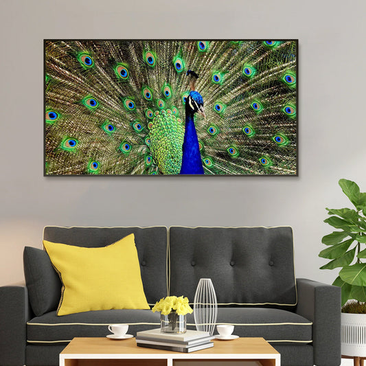 Dancing Peacock Cheerful Canvas  Wall Painting