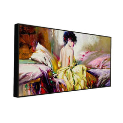 Beautiful Lady Charming Retro Canvas Art with  Wall Painting