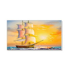 Beautiful Ship in the Sea Scenery Canvas  Wall Painting