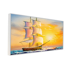 Beautiful Ship in the Sea Scenery Canvas  Wall Painting
