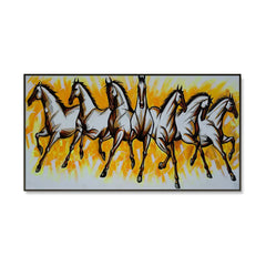 Seven Running Horses Canvas Painting