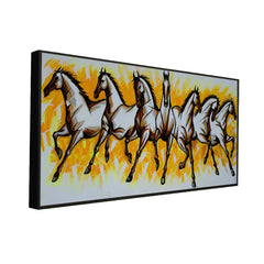 Seven Running Horses Canvas Painting