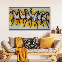 Seven Running Horses Canvas Painting