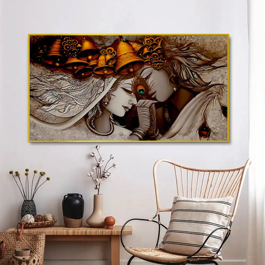 Divine Radha Krishna Canvas Wall Painting