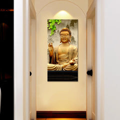 Blessing Buddha Spiritual Vertical Wall Painting