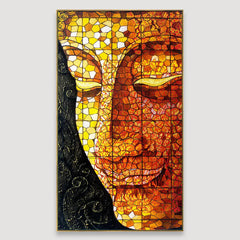 Beautiful Buddha Mosaic Vertical Wall Painting