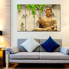 Meditating Buddha Stretched Canvas Painting