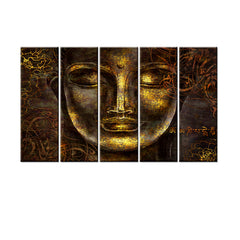 Bronze Buddha Stretched Canvas Painting