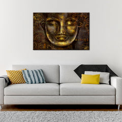 Peaceful Buddha With Mantra Wall Painting