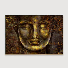 Peaceful Buddha With Mantra Wall Painting