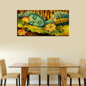 Buddha in Bamboo Forest Calming Vaastu Wall Canvas