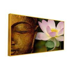 Buddha with Lotus Spiritual Canvas  Wall Painting