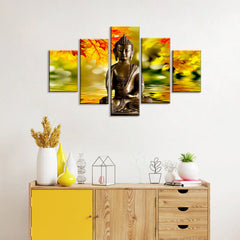 Peaceful Buddha 5 Pieces Canvas Art