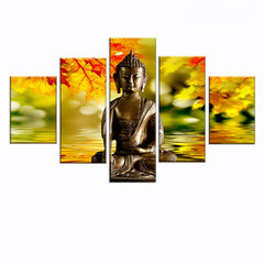 Peaceful Buddha 5 Pieces Canvas Art