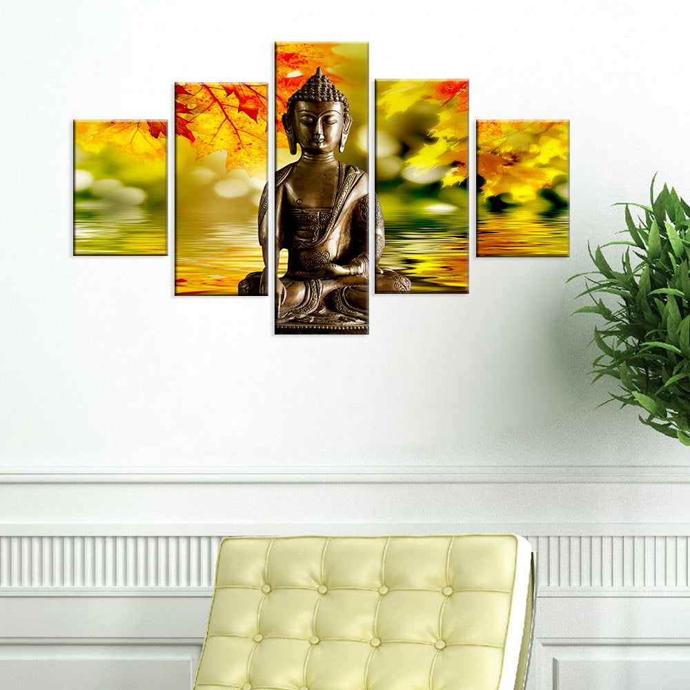Peaceful Buddha 5 Pieces Canvas Art