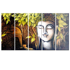 Gautam Buddha 5 Pieces Spiritual Painting