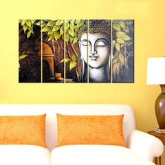 Gautam Buddha 5 Pieces Spiritual Painting