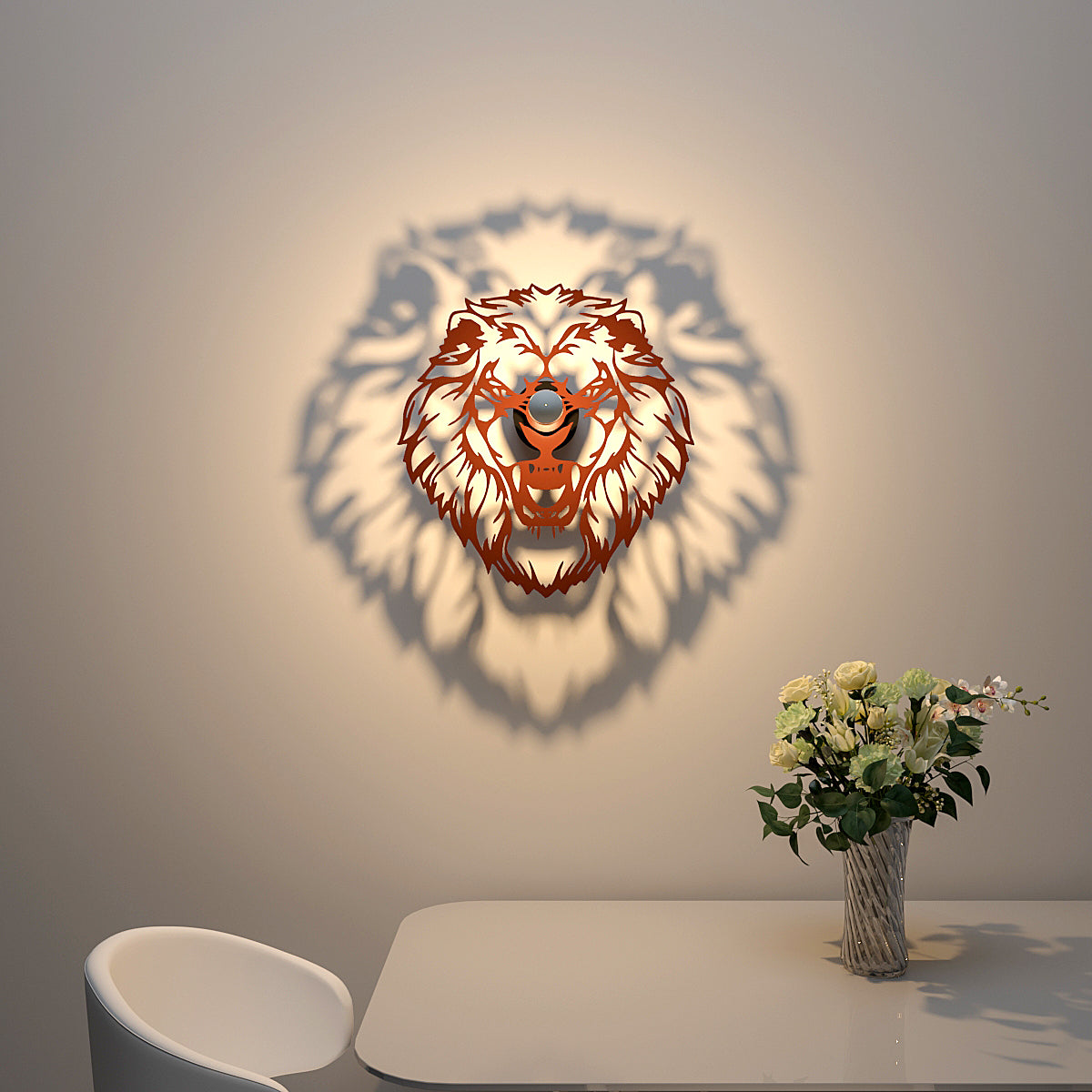 Lion Face Creative Shadow Lamp: Majestic Ambiance for Your Space