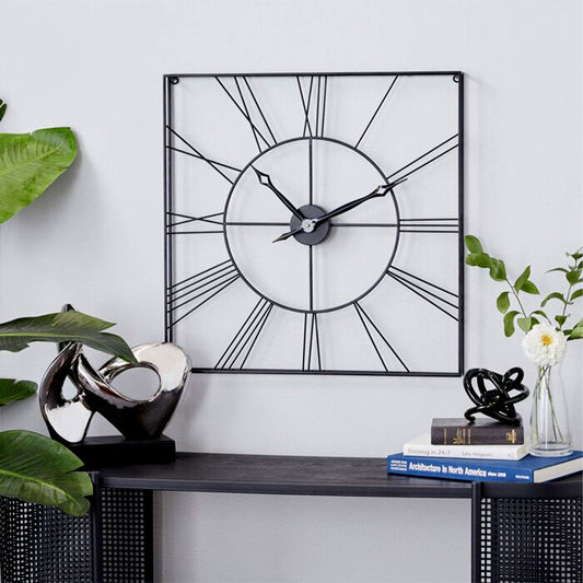 Circle In A Square Designer Metal Wall Clock