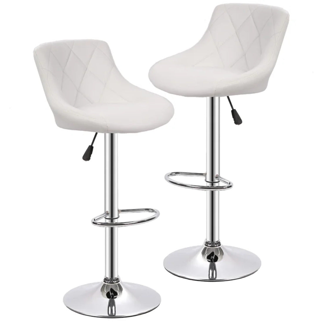 Easy Back Rest White Comfy Leatherette Bar Stool / Long Chair