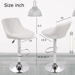 Easy Back Rest White Comfy Leatherette Bar Stool / Long Chair