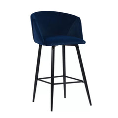 Luxurious Comfy Blue Velvet Counter Bar Chair / Long Chair