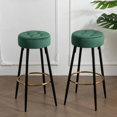 Plush Comfy Velvet Green Bar Stool / High Stool