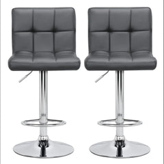 Luxurious Leatherette Grey Bar Stool / Long Chair