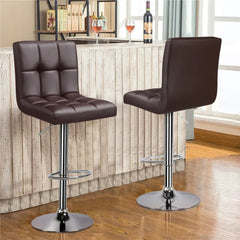 Luxurious Leatherette Brown Bar Stool / Long Chair