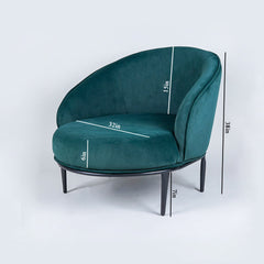 Low-floor Premium Emerald Green Velvet Lounge Chair