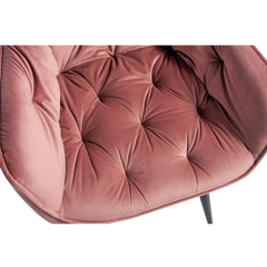 Rich Blush Pink Comfy Padded Tufted Velvet Lounge Chair