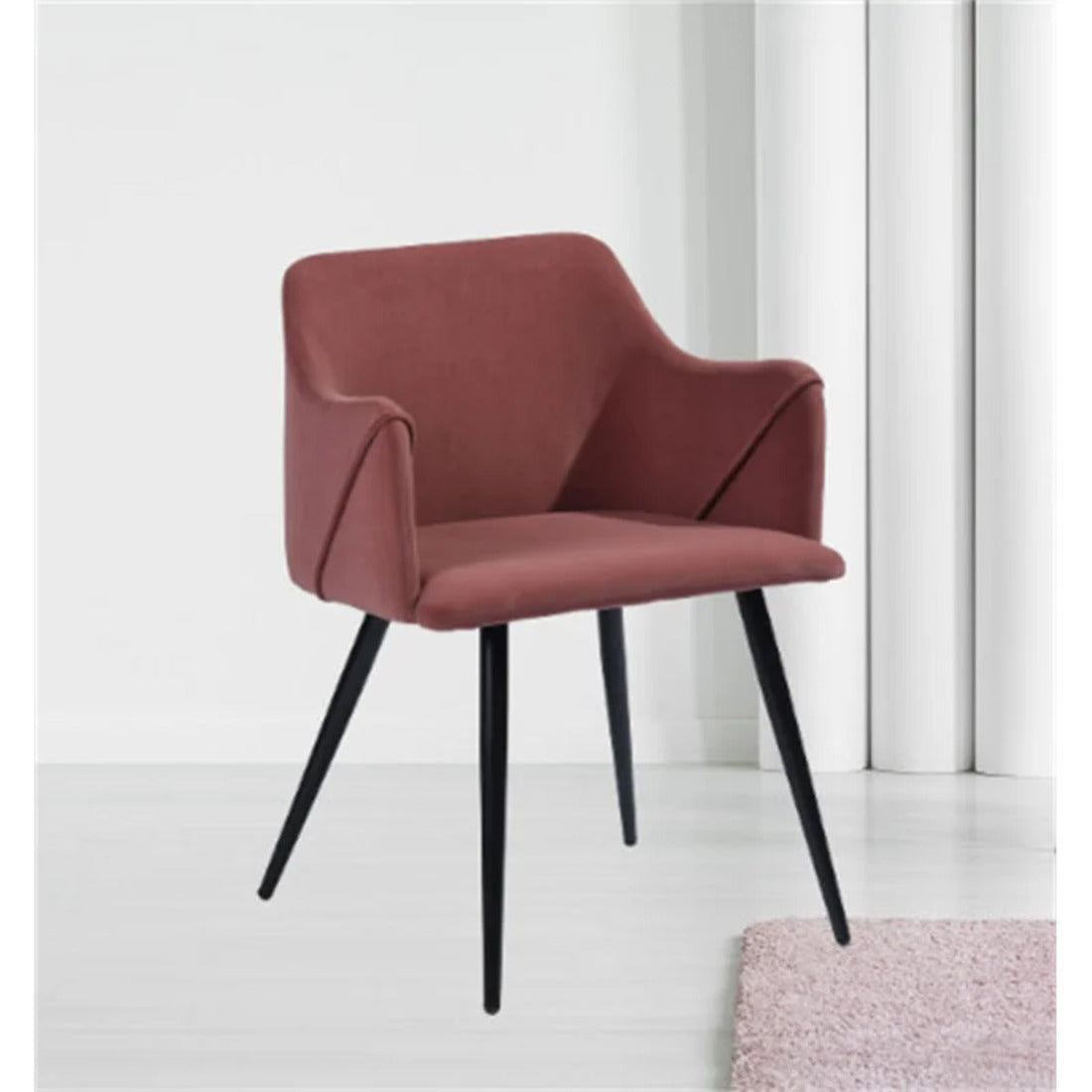 Rich Pink Cushiony Velvet Lounge Chair