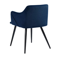 Navy Blue Rich Cushiony Velvet Lounge Chair