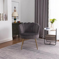 Grey Crafted Shell Designer Lounge Chair