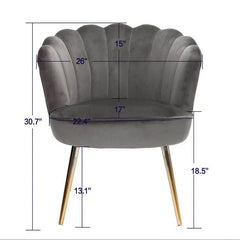 Grey Crafted Shell Designer Lounge Chair