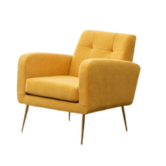 Bright Yellow Tufted Luxe Velvet Lounge Chair