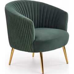 Green Cocooned Velvet Lounge Chair