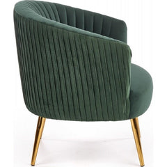 Green Cocooned Velvet Lounge Chair