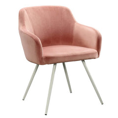 Aesthetic Peach Velvet Accent Chair