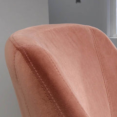 Aesthetic Peach Velvet Accent Chair