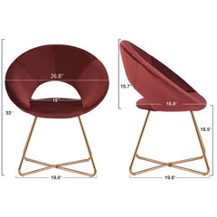 Edgy Shell Shaped Red Lounge Chair