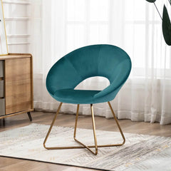 Edgy Shell Shaped Blue Lounge Chair