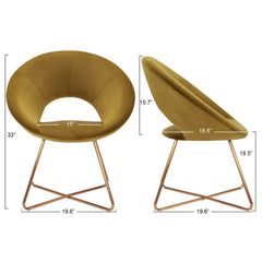 Edgy Shell Shaped Yellow Lounge Chair