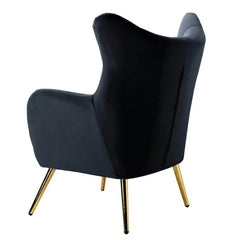 Royal Black Tufted Velvet Lounge Chair