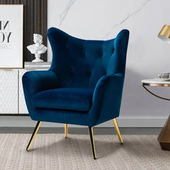 Royal Blue Tufted Velvet Lounge Chair