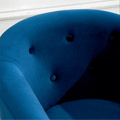 Royal Blue Tufted Round Back Cushiony Lounge Chair